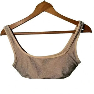 NWT AERIE SCOOP BIKINI TOP GLITTER  S